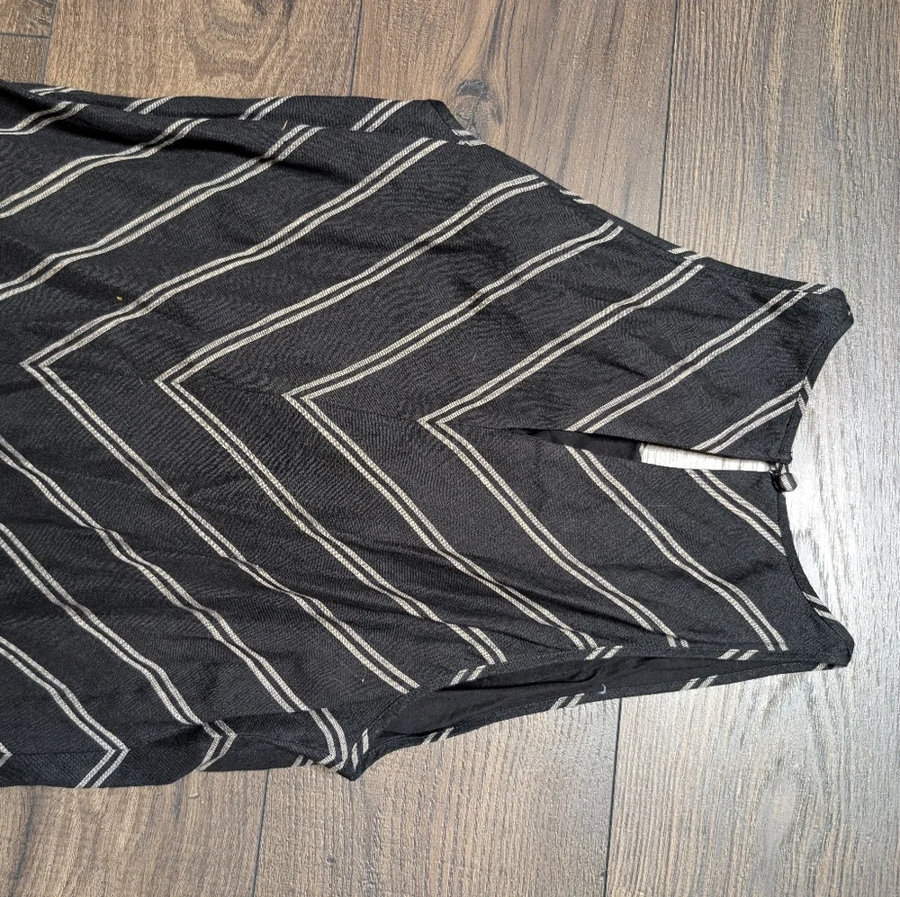 J. Crew Black and White Chevron Linen Maxi Dress Size‎ 4